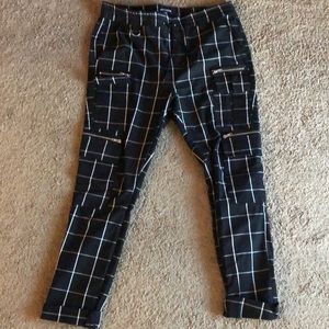 Hot Topic cargo pants, black and white, XL